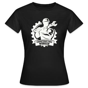 Ouvrier du bâtiment robuste avec engrenages - T-shirt Femme - noir - Devant - AI Model Female 172 dark (172cm)