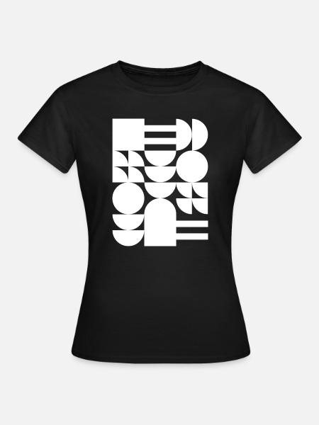 Monochromes geometrisches Mosaik - Frauen T-Shirt - Schwarz