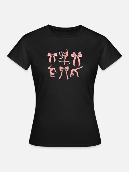 Turnerin Mädchen Gymnastik Schleife Turnen - Frauen T-Shirt - Schwarz