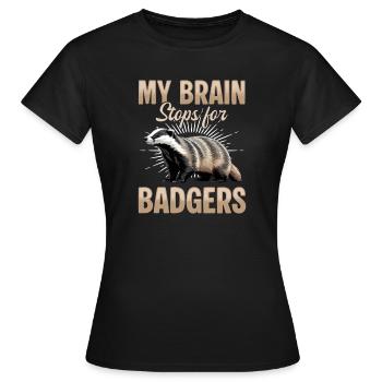 Blaireau animal drôle - T-shirt Femme - noir - Devant - AI Model Female 172 dark (172cm)