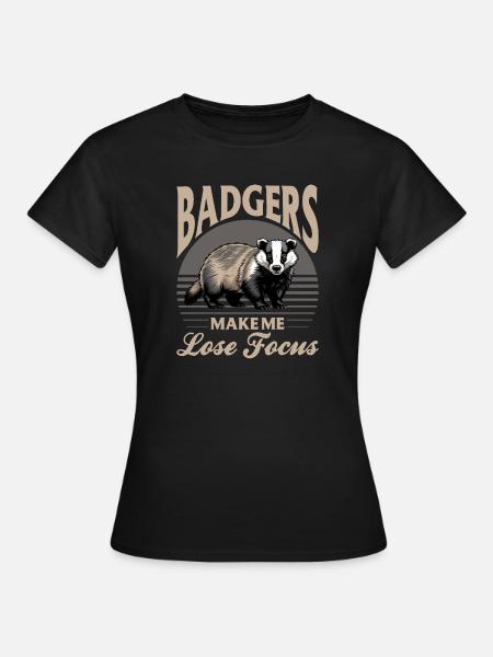 Funny Animal Badger - Frauen T-Shirt - Schwarz
