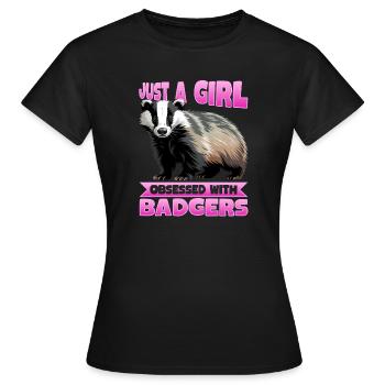 Blaireau animal drôle - T-shirt Femme - noir - Devant - AI Model Female 172 dark (172cm)