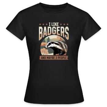 Blaireau animal drôle - T-shirt Femme - noir - Devant - AI Model Female 172 dark (172cm)