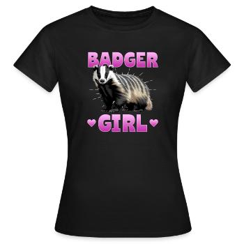 Blaireau animal drôle - T-shirt Femme - noir - Devant - AI Model Female 172 dark (172cm)