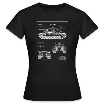 Plan du char 1915 - T-shirt Femme - noir - Devant - AI Model Female 172 dark (172cm)