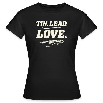 Soudure PCB, étain, plomb, Love Solder Électronique - T-shirt Femme - noir - Devant - AI Model Female 172 dark (172cm)