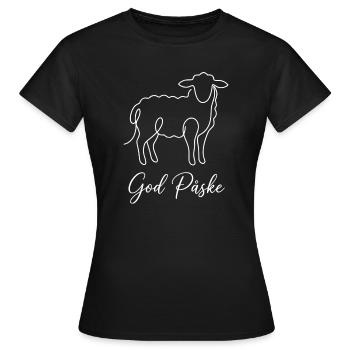 God Påske, Süßes Lämmchen Oster Shirt, Hoodie - Frauen T-Shirt - Schwarz - Vorne - AI Model Female 172 dark (172cm)