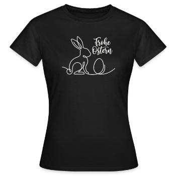 Frohe Ostern, Süßes Häschen Shirt, Hoodie, Schürze - Frauen T-Shirt - Schwarz - Vorne - AI Model Female 172 dark (172cm)