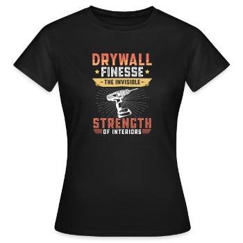 Constructeur de plaques de plâtre Installateur de plaques de plâtre - T-shirt Femme - noir - Devant - AI Model Female 172 dark (172cm)