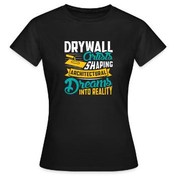 Constructeur de plaques de plâtre Installateur de plaques de plâtre - T-shirt Femme - noir - Devant - AI Model Female 172 dark (172cm)