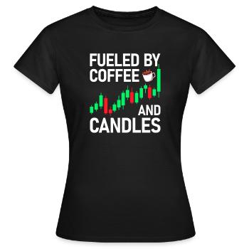 Café et bougies Marché boursier Trader en bourse - T-shirt Femme - noir - Devant - AI Model Female 172 dark (172cm)