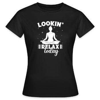 Pilates Enthusiasts Lookin Relax Today Pilates - Women's T-Shirt - black - Front - AI Model Female 172 dark (172cm)