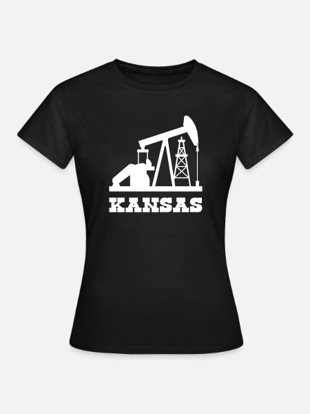 Kansas Oilfield Pumpjack Design - Frauen T-Shirt - Schwarz