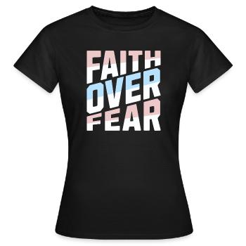 Faith Over Fear Pastell Christlich Inspirierend - Frauen T-Shirt - Schwarz - Vorne - AI Model Female 172 dark (172cm)