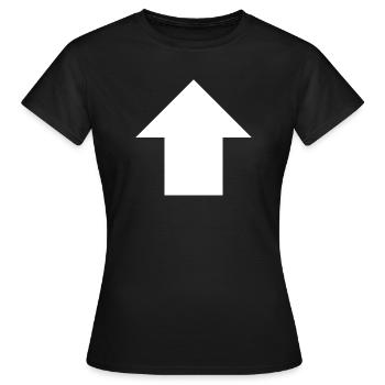 Panneau flèche vers le haut - T-shirt Femme - noir - Devant - AI Model Female 172 dark (172cm)