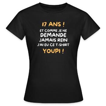 Funny Draw Boy Teen 17 Years Funny Birthday 17 - Women's T-Shirt - black - Front - AI Model Female 172 dark (172cm)