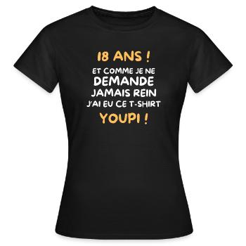 Funny Draw Boy Teen 18 Years Funny Birthday 18 - Women's T-Shirt - black - Front - AI Model Female 172 dark (172cm)