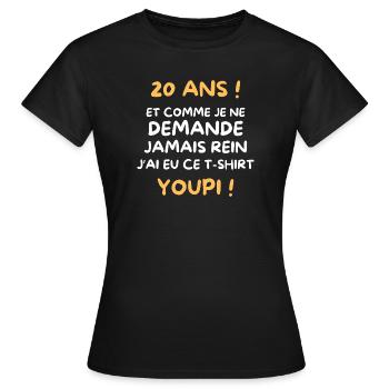 Funny Draw Boy Teen 20 Years Funny Birthday 20 - Women's T-Shirt - black - Front - AI Model Female 172 dark (172cm)