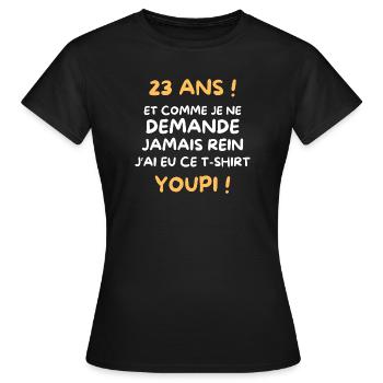 Funny Draw Boy Teen 23 Years Funny Birthday 23 - Women's T-Shirt - black - Front - AI Model Female 172 dark (172cm)