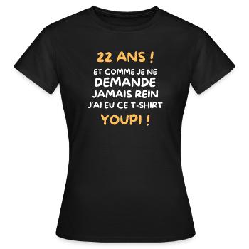Funny Draw Boy Teen 22 Years Funny Birthday 22 - Women's T-Shirt - black - Front - AI Model Female 172 dark (172cm)