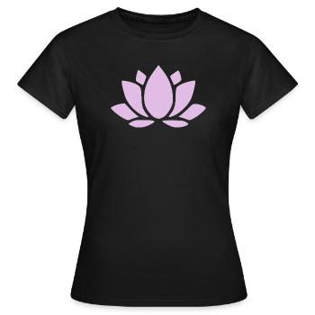 Fleur de lotus Fleur de lotus Fleur de lotus Fleur de violette Fleur de yoga - T-shirt Femme - noir - Devant - AI Model Female 172 dark (172cm)