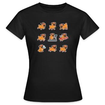 Lustiger Mops Joggen Marathon Laeufer - Frauen T-Shirt - Schwarz - Vorne - AI Model Female 172 dark (172cm)