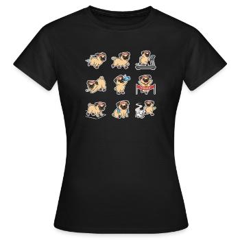 Lustiger Mops Joggen Marathon Laeufer - Frauen T-Shirt - Schwarz - Vorne - AI Model Female 172 dark (172cm)