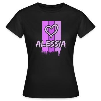 Geschenkidee Alessia - Frauen T-Shirt - Schwarz - Vorne - AI Model Female 172 dark (172cm)