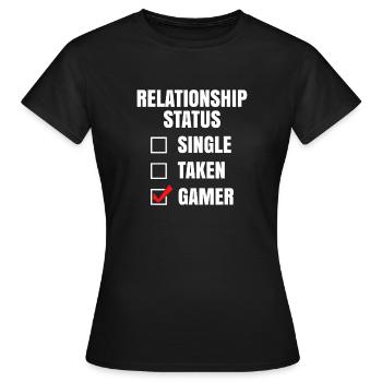 Beziehungsstatus: Gamer - Frauen T-Shirt - Schwarz - Vorne - AI Model Female 172 dark (172cm)