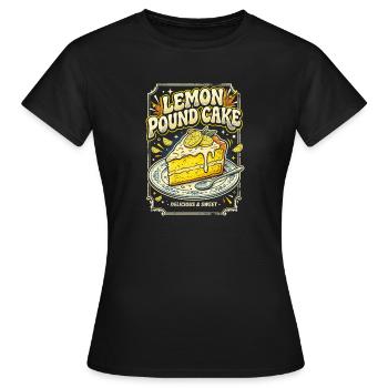 Lemon pound cake illustration - Women's T-Shirt - black - Front - AI Model Female 172 dark (172cm)