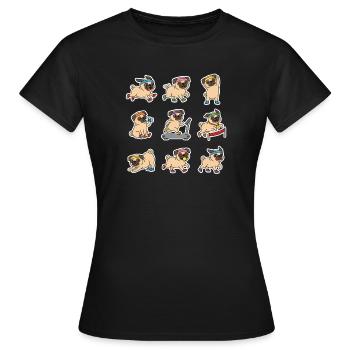 Lustiger Mops Joggen Marathon Laeufer - Frauen T-Shirt - Schwarz - Vorne - AI Model Female 172 dark (172cm)