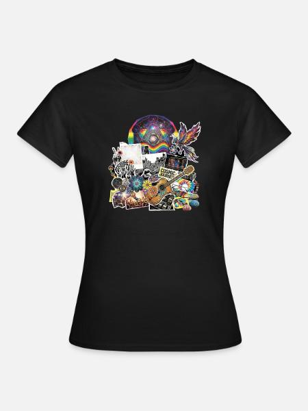 Psychedelic Rock Cosmic Space - Frauen T-Shirt - Schwarz