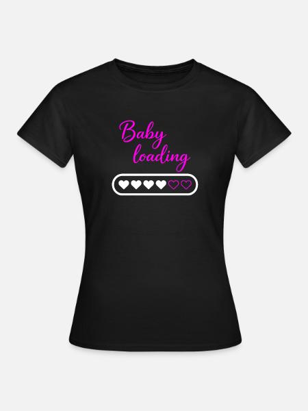 Baby loading - Frauen T-Shirt - Schwarz