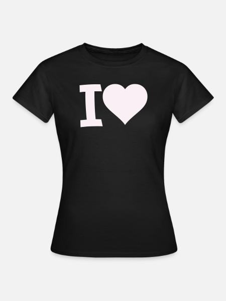 I Liebe Herz Motiv - Frauen T-Shirt - Schwarz