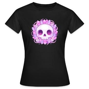 Crâne de cristal avec des cristaux - T-shirt Femme - noir - Devant - AI Model Female 172 dark (172cm)