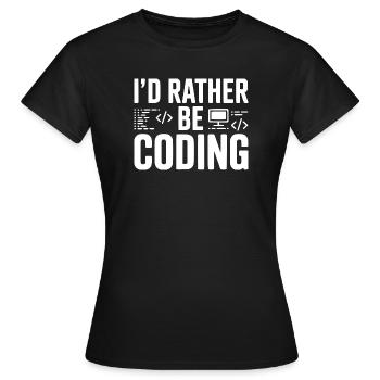 Ich würde lieber programmieren - Frauen T-Shirt - Schwarz - Vorne - AI Model Female 172 dark (172cm)