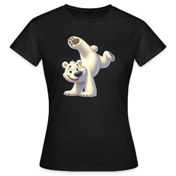 Acrobatie sur le poirier sur les mains de l’ours polaire Gymnastique du pôle Nord - T-shirt Femme - noir - Devant - AI Model Female 172 dark (172cm)