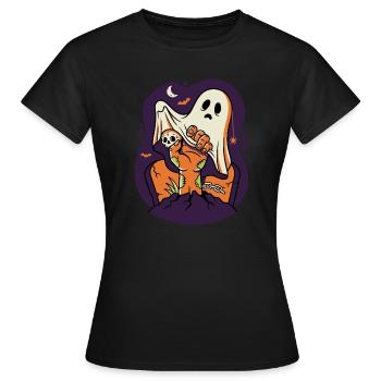 Soirée Films d’Horreur Popcorn Monstre - T-shirt Femme - noir - Devant - AI Model Female 172 dark (172cm)