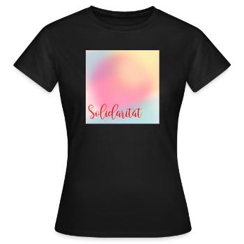 Werte Solidarität - Frauen T-Shirt - Schwarz - Vorne - AI Model Female 172 dark (172cm)