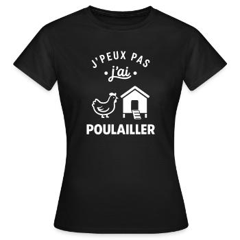 Poulailler - T-shirt Femme - noir - Devant - AI Model Female 172 dark (172cm)