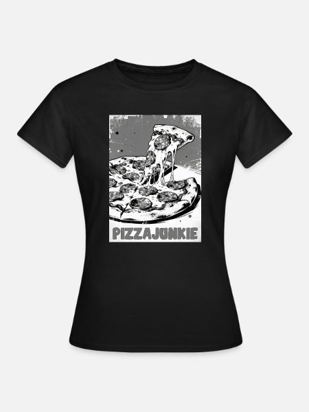 Pizzajunkie Slice Graphic - Frauen T-Shirt - Schwarz