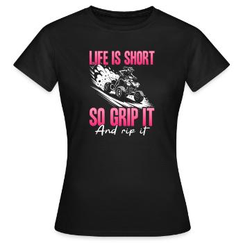 Quad ATV Femme Fille Quad Quad - T-shirt Femme - noir - Devant - AI Model Female 172 dark (172cm)