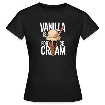 Vanille Eiscone im Kontrast - Frauen T-Shirt - Schwarz - Vorne - AI Model Female 172 dark (172cm)
