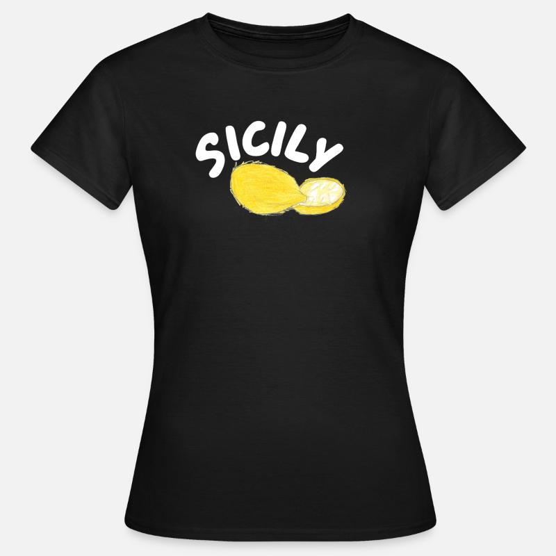 Sicily Lemons Illustration - Sicily - Women's T-Shirt - black