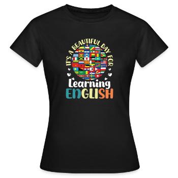 Professeur ELL Langue anglaise - T-shirt Femme - noir - Devant - AI Model Female 172 dark (172cm)