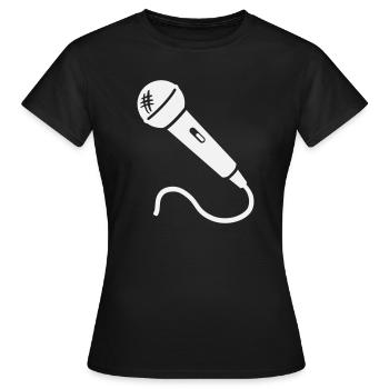 Mikrofon Karaoke Musiker Sänger Mikrophon Singen - Frauen T-Shirt - Schwarz - Vorne - AI Model Female 172 dark (172cm)