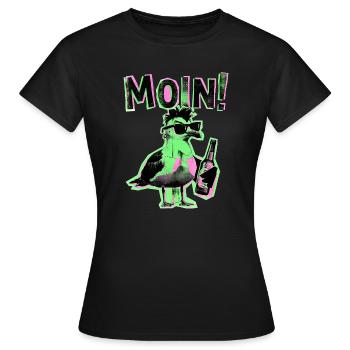 Punker Möwe Kiez Schanze Moin - Frauen T-Shirt - Schwarz - Vorne - AI Model Female 172 dark (172cm)