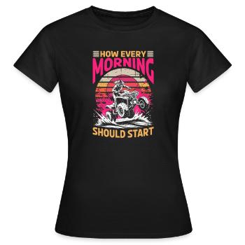 Quad ATV Femme Fille Quad Quad - T-shirt Femme - noir - Devant - AI Model Female 172 dark (172cm)