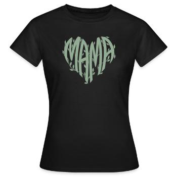 Mom Heart Nature Font - Women's T-Shirt - black - Front - AI Model Female 172 dark (172cm)