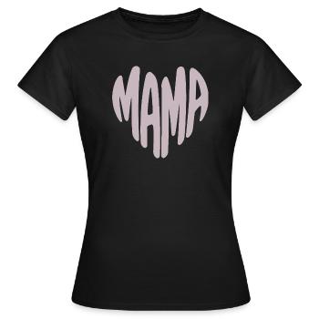 Mom Heart Typography - Women's T-Shirt - black - Front - AI Model Female 172 dark (172cm)